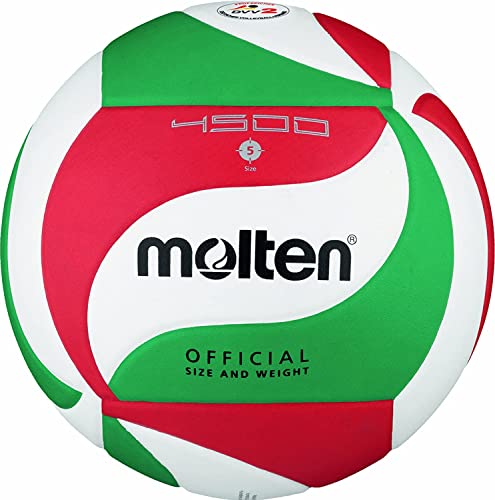 Molten V5M4500 Volleyball Größe 5 Ball, Weiß/Grün/Rot, 5 von Molten