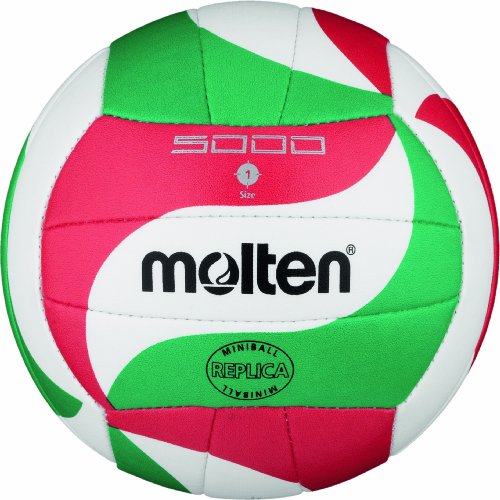 Molten V1M300 Wettspiel Volleyball klein 135 g Ball, Weiß/Grün/Rot, Ø 15 cm von Molten
