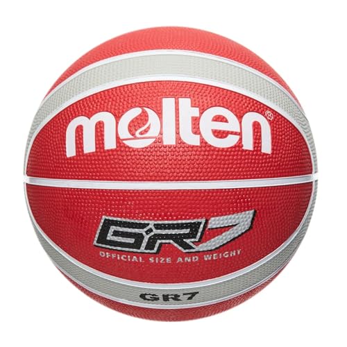 Molten Basketball, Größe 7, Rot / Weiß / silberfarben Molten Basketball, Größe 7, Rot / Weiß / silberfarben von Molten