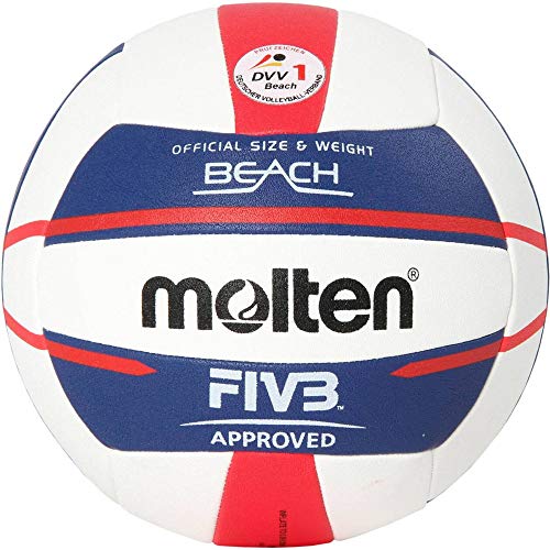 Molten Europe Ball-V5B5000-DE Beachvolleyball, Weiß/Blau/Rot, 5 Molten Europe Ball-V5B5000-DE Beachvolleyball, Weiß/Blau/Rot, 5 von Molten