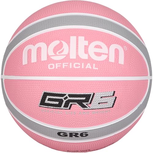 Molten Unisex Jugend Gr Damen BGR6-WPS Basketball, rosa/silberfarben, Größe 6 von Molten