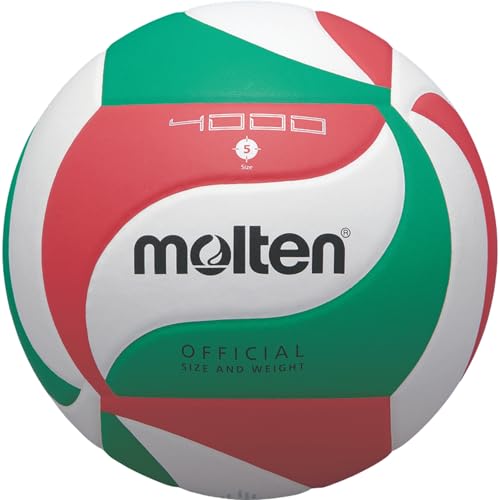 Molten Volleyball V5M4000, Weiß/Grün/Rot, 5 Molten Volleyball V5M4000, Weiß/Grün/Rot, 5 von Molten