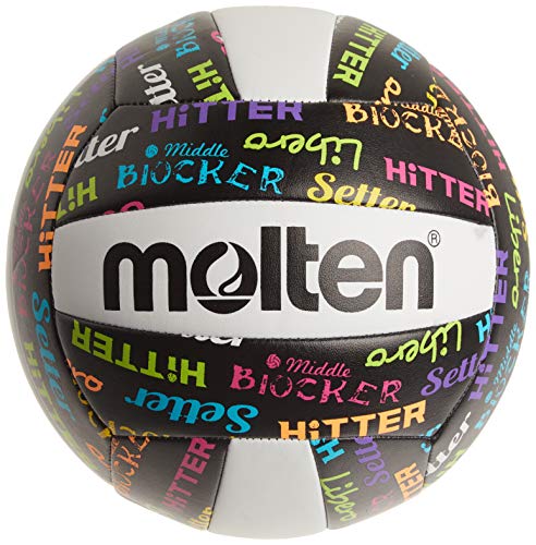 Molten Volleyball-Positionen Freizeit-Volleyball, Schwarz/Neonfarben, offizielles Produkt, MS500-VBP Molten Volleyball-Positionen Freizeit-Volleyball, Schwarz/Neonfarben, offizielles Produkt, MS500-VBP von Molten