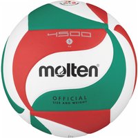molten Volleyball DVV 2 Wettspielball V5M4500-DE Weiß/Grün/Rot Gr. 5 von Molten