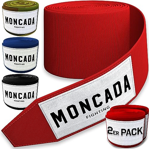 Moncada Fighting® [4m Boxbandagen mit Daumenschlaufe - Bandagen Boxen Halb elastische Boxing Gloves mit extra breitem Klettverschluss - Boxbandage Hand für Boxen, MMA, Kickboxen - Box Bandage Sport Moncada Fighting® [4m Boxbandagen mit Daumenschlaufe - Bandagen Boxen Halb elastische Boxing Gloves mit extra breitem Klettverschluss - Boxbandage Hand für Boxen, MMA, Kickboxen - Box Bandage Sport von Moncada Fighting