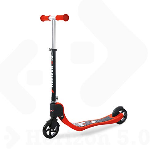 Mondo On & Go Horizon 5.0 Scooter, 2 Aluminiumräder, PP-Räder und TPR-Griffe, Sicherheitsbremse hinten, Rot von Mondo