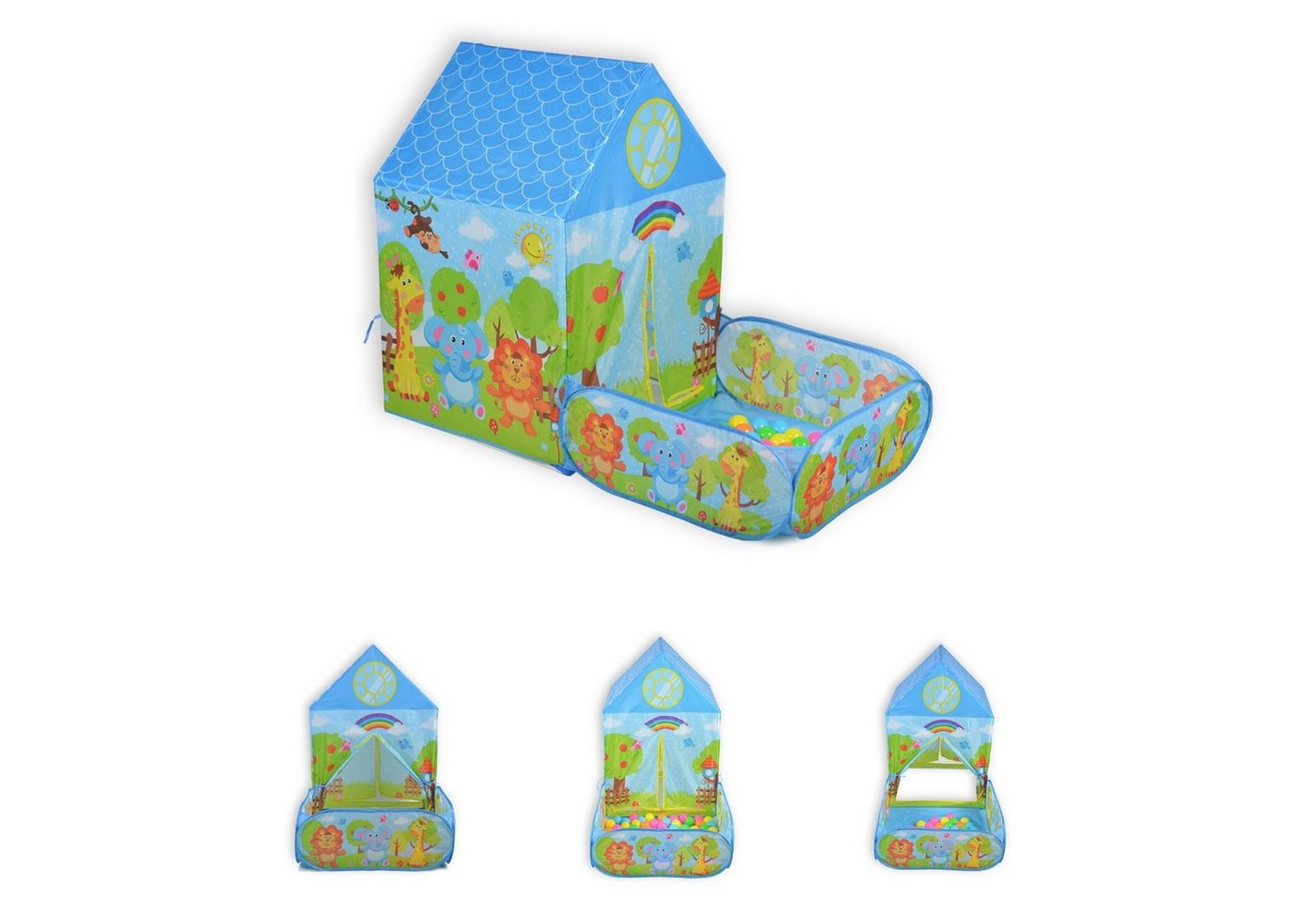 Moni Spielzelt 2 in 1 Kinderspielzelt Zoo 995-5001E, Bällebad, 50 Spielbälle, Stofftüren Moni Spielzelt 2 in 1 Kinderspielzelt Zoo 995-5001E, Bällebad, 50 Spielbälle, Stofftüren von Moni