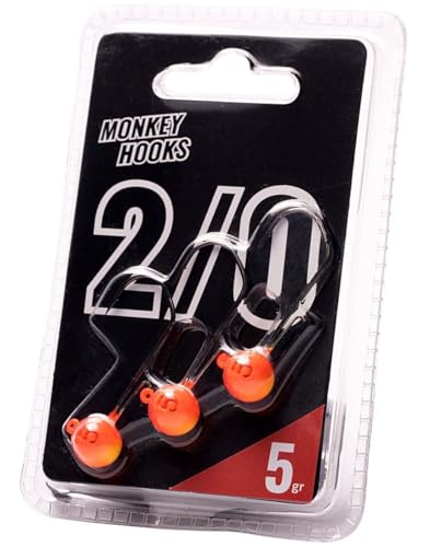 Monkey Lures Hook - 3 Jigköpfe, Größe/Gewicht/Farbe:Gr. 2/0 / 5g / Orange Monkey Lures Hook - 3 Jigköpfe, Größe/Gewicht/Farbe:Gr. 2/0 / 5g / Orange von Monkey Lures