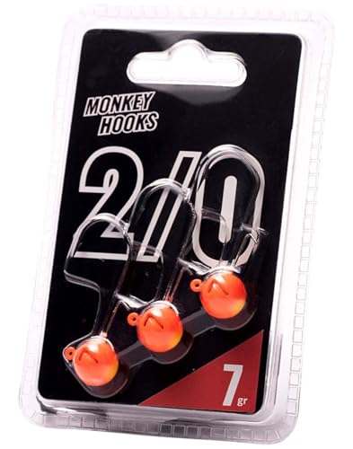 Monkey Lures Hook - 3 Jigköpfe, Größe/Gewicht/Farbe:Gr. 2/0 / 7g / Orange Monkey Lures Hook - 3 Jigköpfe, Größe/Gewicht/Farbe:Gr. 2/0 / 7g / Orange von Monkey Lures