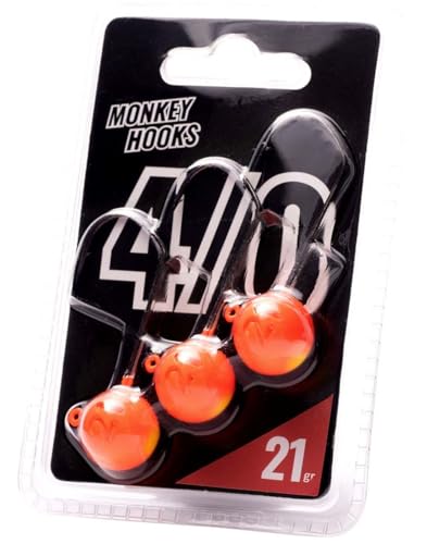 Monkey Lures Hook - 3 Jigköpfe, Größe/Gewicht/Farbe:Gr. 4/0 / 21g / Orange Monkey Lures Hook - 3 Jigköpfe, Größe/Gewicht/Farbe:Gr. 4/0 / 21g / Orange von Monkey Lures