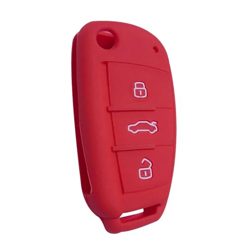 Monocitic - Autoschlüsselhülle Silikon-Schlüsseletui Fernbedienungshülle - passt für Audi Sline A3 A5 Q3 Q5 A6 C5 C6 A4 B6 B7 B8 TT 80 S6 von Monocitic