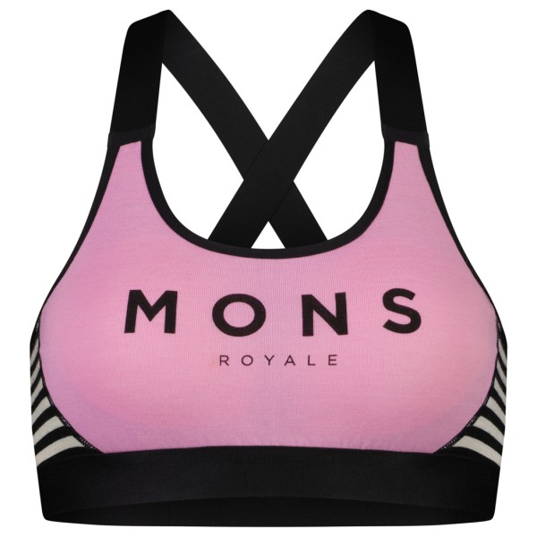 Mons Royale - Women's Stella X-Back Bra - Merinounterwäsche Gr M rosa/schwarz von Mons Royale