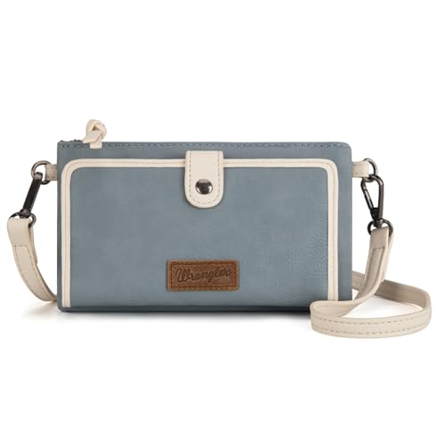 Montana West Wrangler Crossbody-Geldbörse für Damen, Clutch, Geldbörse mit Kartenhalter, Jeansblau Montana West Wrangler Crossbody-Geldbörse für Damen, Clutch, Geldbörse mit Kartenhalter, Jeansblau von Montana West
