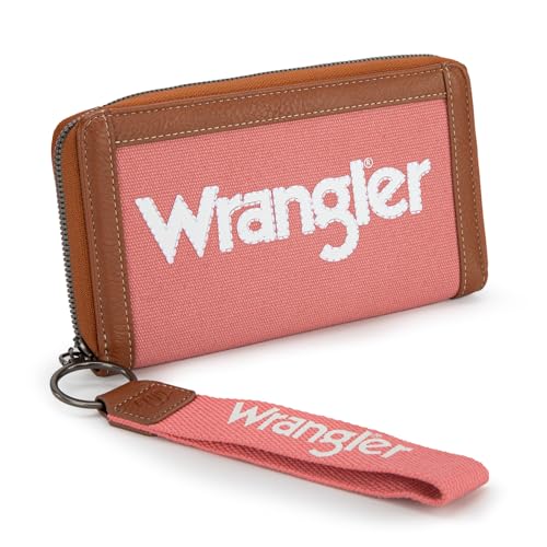 Montana West Wrangler Wristlet Wallets Purse for Women Vintage Boho Coin Purse Two-Tone Credit Card Holder, Pink von Montana West