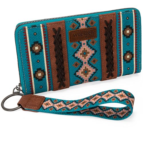 Montana West Wrangler Wristlet Western Wallet Boho Aztec Kreditkartenetui für Damen, 2023 Dark Turquoise, Large, Minimalistisch Montana West Wrangler Wristlet Western Wallet Boho Aztec Kreditkartenetui für Damen, 2023 Dark Turquoise, Large, Minimalistisch von Montana West