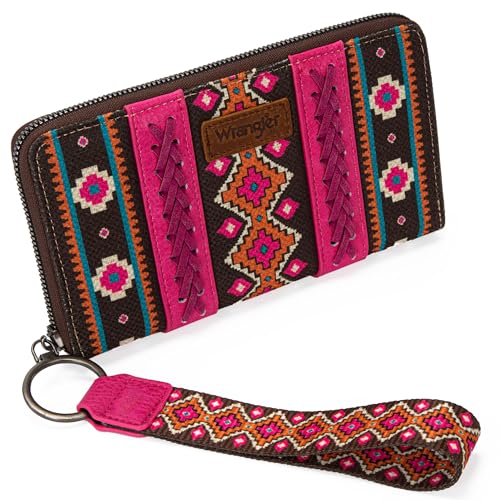 Montana West Wrangler Wristlet Western Wallet Boho Aztec Kreditkartenetui für Damen, 2203 Hot Pink, Large, Minimalistisch Montana West Wrangler Wristlet Western Wallet Boho Aztec Kreditkartenetui für Damen, 2203 Hot Pink, Large, Minimalistisch von Montana West