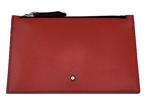 Montblanc Kartenetui mit Reißverschluss aus Leder in der Farbe Rot, Maße: 12,5cm x 9cm x 0,5cm, 129908 Montblanc Kartenetui mit Reißverschluss aus Leder in der Farbe Rot, Maße: 12,5cm x 9cm x 0,5cm, 129908 von Montblanc