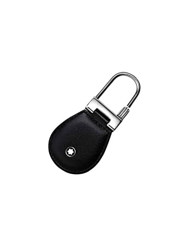Montblanc Schlüsselanhänger aus Leder und Edelstahl in der Farbe Schwarz, Maße: 8cm x 4cm x 0,5cm, 130072 von Montblanc