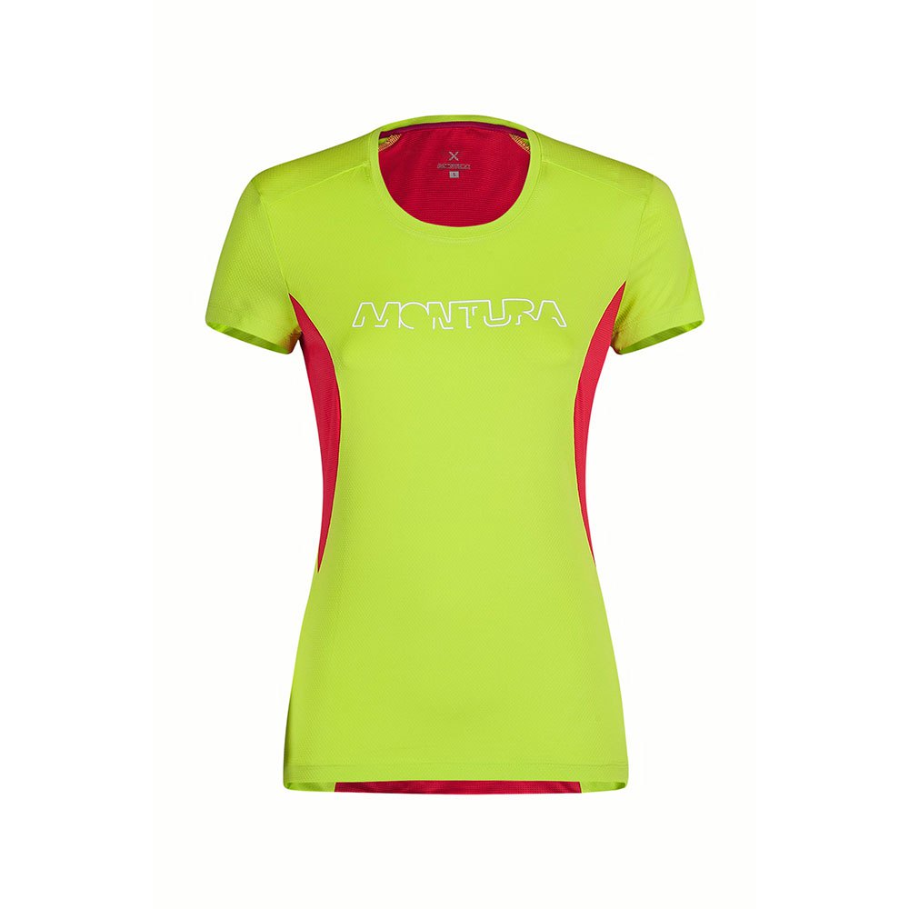 Montura Run Logo Short Sleeve T-shirt Grün,Rosa L Frau von Montura