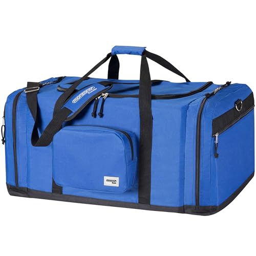 MONZANA® Reisetasche 90L 70x35x35cm Schultergurt Pad Abnehmbar Verstellbar Front & Seitenfächer Standfüße Weekender Duffelbag Sporttasche Blau MONZANA® Reisetasche 90L 70x35x35cm Schultergurt Pad Abnehmbar Verstellbar Front & Seitenfächer Standfüße Weekender Duffelbag Sporttasche Blau von Monzana