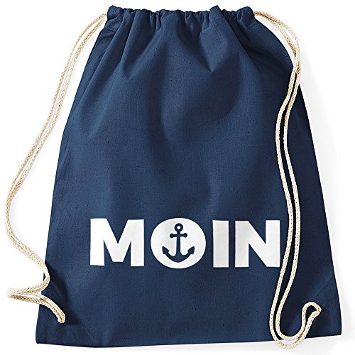 MoonWorks Cooler Turnbeutel Moin mit Anker Navy Unisize von MoonWorks