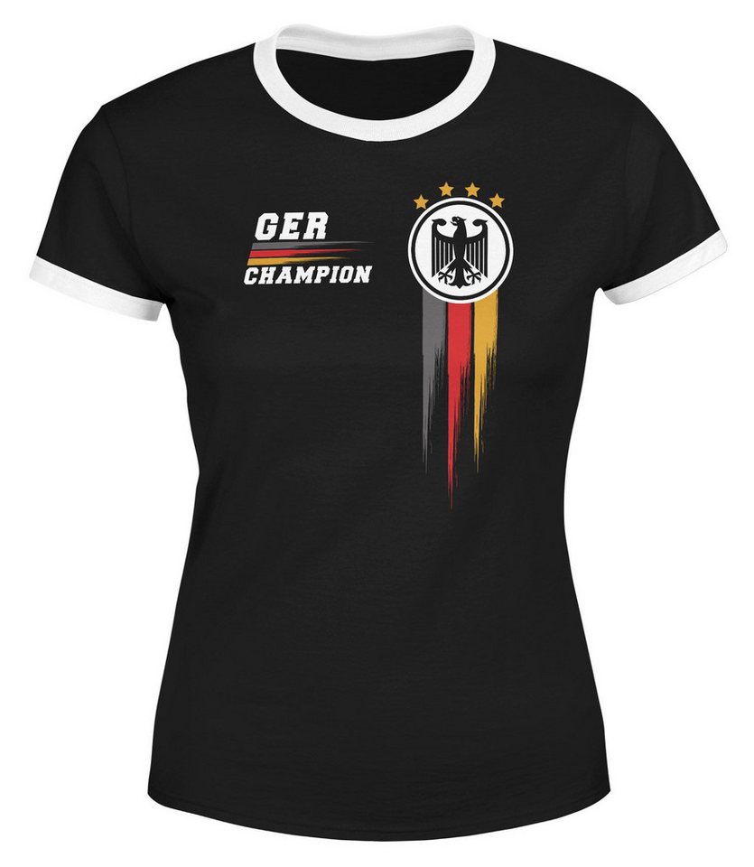 MoonWorks Print-Shirt Damen EM-Shirt Deutschland Fußball Fanshirt Germany Champion von MoonWorks