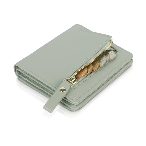 Moorle Damen Geldbörse, Kleines Damen Portemonnaie, hellgrün Leder Geldbeutel Geldbörse Münzfach Damen, Portemonnaie mit Reißverschluss Mehreren Kartenfächer für Feste Geschenk Moorle Damen Geldbörse, Kleines Damen Portemonnaie, hellgrün Leder Geldbeutel Geldbörse Münzfach Damen, Portemonnaie mit Reißverschluss Mehreren Kartenfächer für Feste Geschenk von Moorle