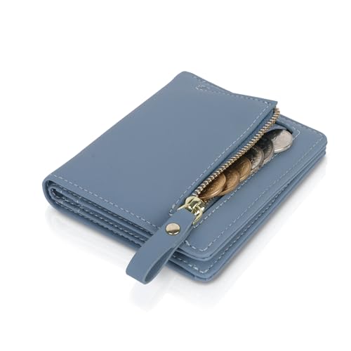 Moorle Damen Geldbörse, Kleines Damen Portemonnaie, Blau Leder Geldbeutel Geldbörse Münzfach Damen, Portemonnaie mit Reißverschluss Mehreren Kartenfächer für Feste Geschenk Moorle Damen Geldbörse, Kleines Damen Portemonnaie, Blau Leder Geldbeutel Geldbörse Münzfach Damen, Portemonnaie mit Reißverschluss Mehreren Kartenfächer für Feste Geschenk von Moorle