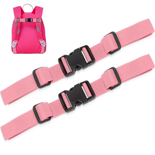 Moorle Verstellbarer Brustgurt Rucksack, 2 Stück Rucksackriemen Nylon Mit Schnellverschluss, Rutschfester Gurtband Für Schultasche, Rosa Strapazierfähiger Brustgurt Für Joggen Wandern Außerhalb von Moorle