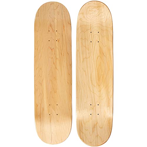 Moose Blank Skateboard-Deck – Premium 7-lagige Ahorn-Konstruktion, natürliches Holz, 20,3 cm von Moose Skateboards