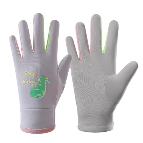 Handschuhe, fluoreszierende wasserdichte Winterhandschuhe für Kinder, Jungen, kaltes Wetter, Snowboard, Rennrad, Handschuhe mit Fleece-Bündchen von Morain