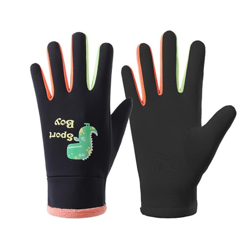 Handschuhe, fluoreszierende wasserdichte Winterhandschuhe für Kinder, Jungen, kaltes Wetter, Snowboard, Rennrad, Handschuhe mit Fleece-Bündchen von Morain