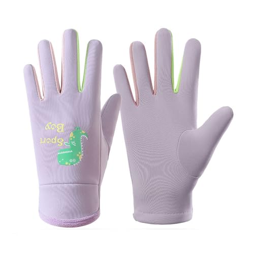 Handschuhe, fluoreszierende wasserdichte Winterhandschuhe für Kinder, Jungen, kaltes Wetter, Snowboard, Rennrad, Handschuhe mit Fleece-Bündchen von Morain