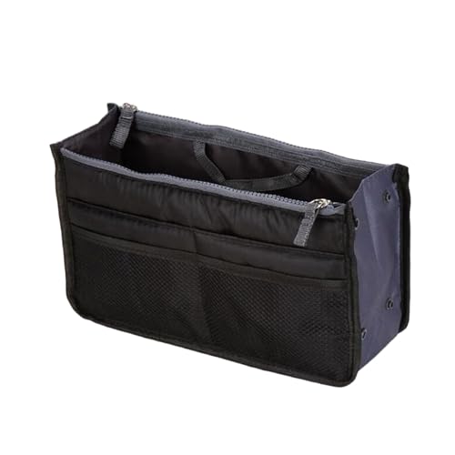 Morain Fashon Kosmetiktasche mit Doppelreißverschlüssen, große Kapazität, Kulturbeutel, tragbare Make-up-Tasche für Reisen, Schwarz , 9.36x8.4447in, Make-up-Handtasche von Morain