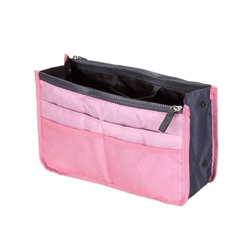 Morain Fashon Kosmetiktasche mit Doppelreißverschlüssen, große Kapazität, Kulturbeutel, tragbare Make-up-Tasche für Reisen, rose, 9.36x8.4454in, Make-up-Handtasche von Morain