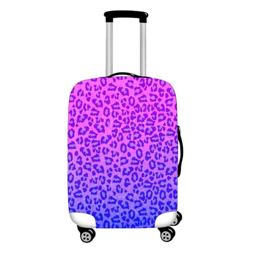 Morbuy Elastisch Kofferschutzhülle Waschbare Kofferhülle, Leopardenmuster Reisekoffer Kofferschutz mit Reißverschluss, Mode Koffer Schutzhülle 18 bis 32 Zoll (Lila,M (22-24 Zoll)) von Morbuy
