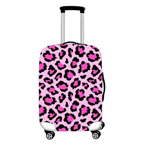 Morbuy Elastisch Kofferschutzhülle Waschbare Kofferhülle, Leopardenmuster Reisekoffer Kofferschutz mit Reißverschluss, Mode Koffer Schutzhülle 18 bis 32 Zoll (Rosa,XL (30-32 Zoll)) von Morbuy
