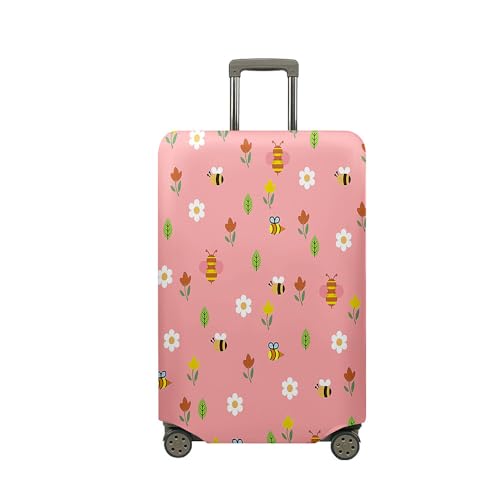 Morbuy Elastisch Kofferschutzhülle Waschbare Kofferhülle, Reisekoffer Kofferschutz mit Reißverschluss, BieneDruck Koffer Schutzhülle 19 bis 32 Zoll (Rosa,M (22-25 Zoll)) von Morbuy