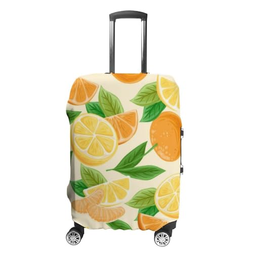 Morbuy Elastisch Kofferschutzhülle Waschbare Kofferhülle, Reisekoffer Kofferschutz mit Reißverschluss, Fruchtdruck Koffer Schutzhülle 19 bis 32 Zoll (M (22-24 Zoll),Mandarine) von Morbuy