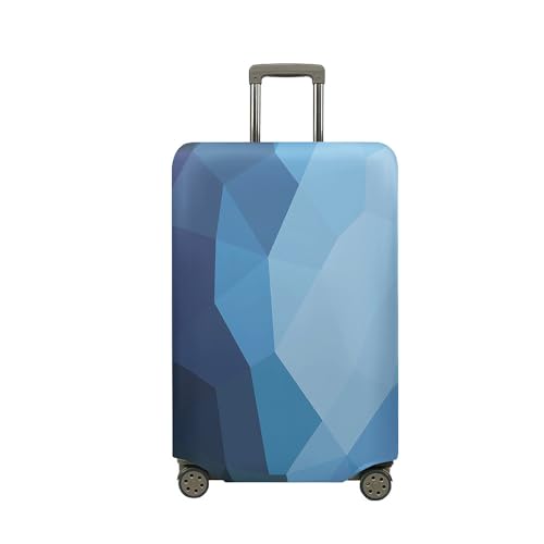 Morbuy Elastisch Kofferschutzhülle Waschbare Kofferhülle, Reisekoffer Kofferschutz mit Reißverschluss, Geometrisches Dreieck Koffer Schutzhülle 19 bis 32 Zoll (Blau,L (26-28 Zoll)) von Morbuy