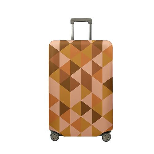 Morbuy Elastisch Kofferschutzhülle Waschbare Kofferhülle, Reisekoffer Kofferschutz mit Reißverschluss, Geometrisches Dreieck Koffer Schutzhülle 19 bis 32 Zoll (Braun,S (19-21 Zoll)) von Morbuy