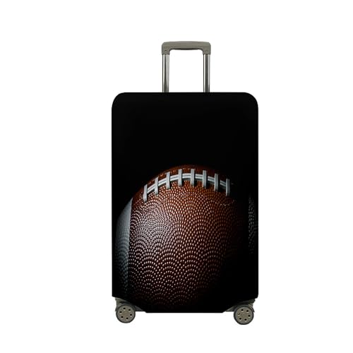 Morbuy Elastisch Kofferschutzhülle Waschbare Kofferhülle, Reisekoffer Kofferschutz mit Reißverschluss, Rugby-Druck Koffer Schutzhülle 19 bis 32 Zoll (Schwarz,M (22-25 Zoll)) von Morbuy