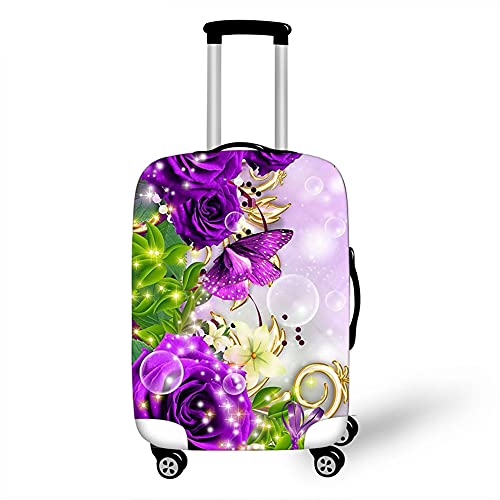 Morbuy Elastisch Kofferhülle Kofferschutzhülle Anti-Kratzer Staubdicht Kofferüberzug Luggage Protector Cover Kofferbezug Reisekofferabdeckung (Lila Rose,XL) von Morbuy