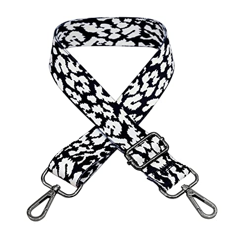 Damen Verstellbarer Schultergurt Taschengurt,MoreChioce Leopardenmuster Tragegurt 80cm-140cm Längenverstellbarer Ersatzgürtel Breit 3.8 cm Handtaschen Schulterriemen Umhängegurt,Grau #B von MoreChioce