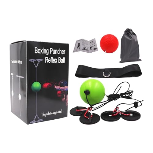 Moreeulsi Boxball-Stirnband, Box-Trainingsball mit verstellbarem Gurt, kein Bohren, Boxausrüstung für das Training zu Hause, verbessert die Reaktionsgeschwindigkeit und Hand-Augen-Koordination für von Moreeulsi