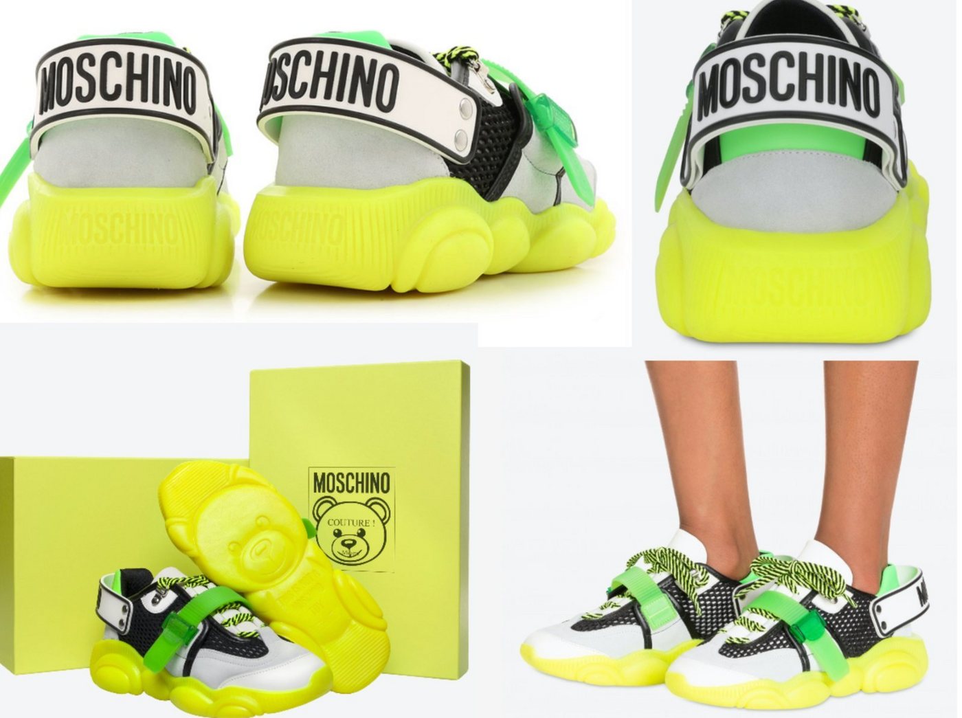 Moschino MOSCHINO COUTURE Special Teddy Shoes Fluo Sneakers Trainers Schuhe Tur Sneaker von Moschino