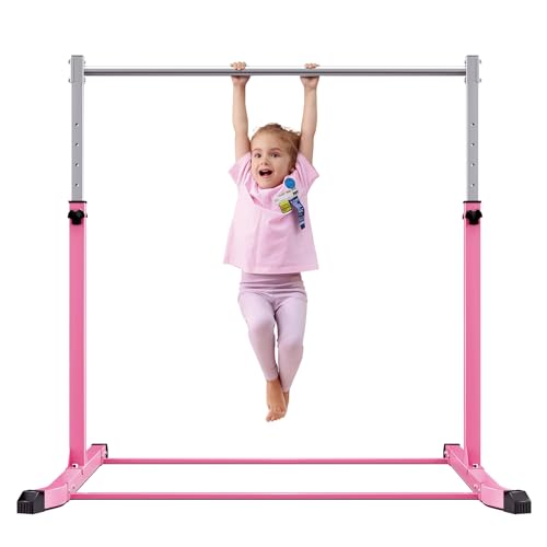 Mosebears Gymnastikstange, Heimgymnastikausrüstung für Kinder im Alter von 3–15 Jahren, stabile Stahlkonstruktion, rutschfest, einfach zu montieren, 90 bis 150 cm, höhenverstellbar von Mosebears