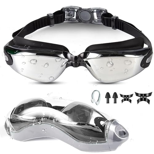 Moseem Schwimmbrille für Herren Damen Kinder, Taucherbrille Kinder 10 Jahre und Erwachsene,Antibeschlag und UV Schutz für Erwachsene Herren Frauen und Schwimmbrille Kinder 10+,Silber Moseem Schwimmbrille für Herren Damen Kinder, Taucherbrille Kinder 10 Jahre und Erwachsene,Antibeschlag und UV Schutz für Erwachsene Herren Frauen und Schwimmbrille Kinder 10+,Silber von Moseem