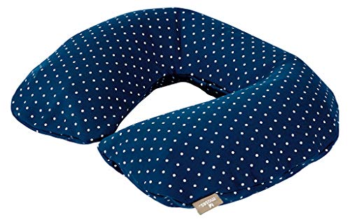 moses. Fernweh aufblasbares Nackenkissen Punkte | Mit Jerseybezug | Nackenhörnchen zum Aufblasen Reisekissen, 36 cm, Marineblau moses. Fernweh aufblasbares Nackenkissen Punkte | Mit Jerseybezug | Nackenhörnchen zum Aufblasen Reisekissen, 36 cm, Marineblau von moses
