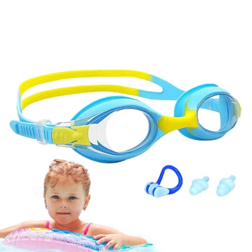Moslalo Kinder-Schwimmbrille, Antibeschlag-Schwimmbrille für Kinder | Antibeschlag- und auslaufsichere Schwimmbrille für Kleinkinder,Verstellbare, auslaufsichere Schutzbrille mit Nasenclip, Ohrstöpsel von Moslalo